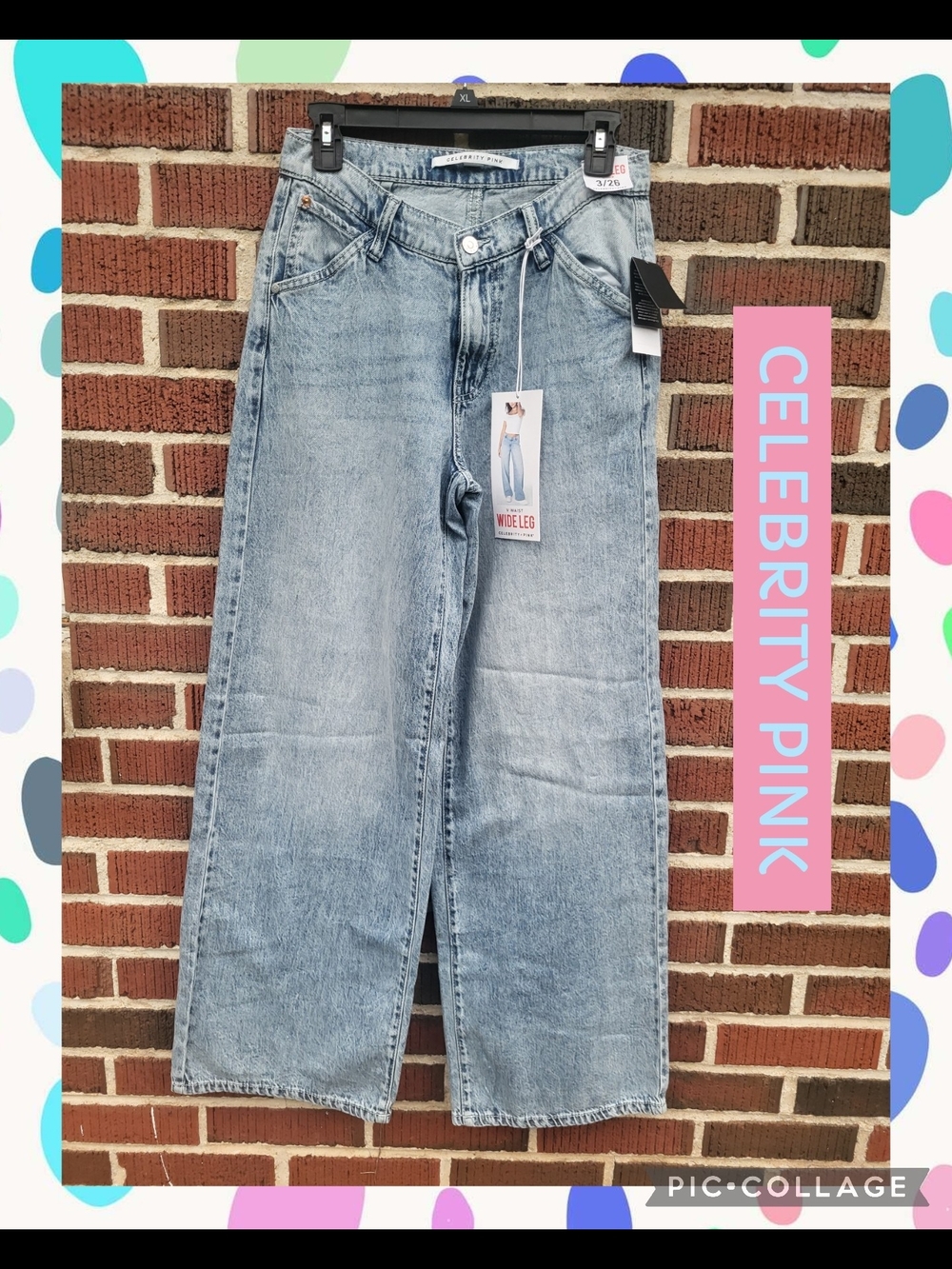Celebrity Pink Light Blue High-Rise Wide Leg Jeans